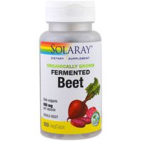 Solaray Organically Grown Fermented, Beet Root, White, 100 Count