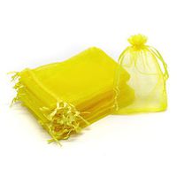 Dealglad 50pcs Drawstring Organza Jewelry Candy Pouch Christmas Wedding Party Favor Gift Bags (3.5x4.5", Yellow)