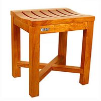 Shower Transfer Benches Bathroom Stool Solid Wood Stool Shower Stool Reinforced Bath Shower Stool Makeup Stool Can Bear 100 kg (Color : Brown, Size : 344246cm)