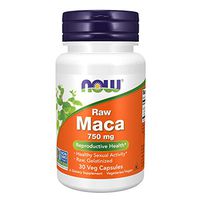 NOW Supplements, Maca (Lepidium meyenii) 750 mg Raw, Reproductive Health*, 30 Veg Capsules