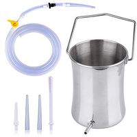 ZAQ Enema Kit - Non Toxic Stainless Steel 2 Litre Bucket, Silicone Hose and Nozzle Tips, Enema Kit for Colon Cleansing, BPA and Phthalates Free