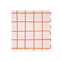 Meri Meri Coral Grid Napkin Small