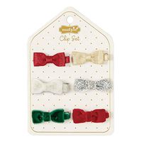 Mudpie Velvet And Glitter Bows, Red, Samll