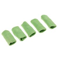 Homyl 5Pcs Stretchy Finger Sleeves Support Brace for Basketball Volleyball Tennis Baseball Badminton Boating Tennis Gym Fitness Sports - Light Green