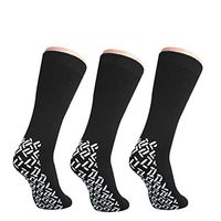 Pack of 3 Pairs - XXXL Non-Skid Bariatric Extra Wide Slipper Socks for People with Swollen feet Diabetes & Edema (Black)