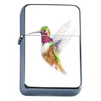 Hummingbird Flip Top Oil Lighter S10 Smoking Cigarette Smoker Includes Silver Case