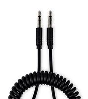ONN Coiled AUX Cable, 4 Feet (Black)