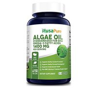 Omega 3 - Algae Oil 1400mg 150 Vegetarian Powder Capsules (Non-GMO & Gluten Free) Marine Algal Source of DHA Fatty Acids - Fish Oil Free Formula for Men & Women
