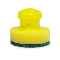 2 Yellow Spic & Span Scrub Sponge with Soap Dispenser Handle