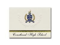 Signature Announcements Courtland High School (Spotsylvania, VA) Graduation Announcements, Presidential style, Basic package of 25 with Gold & Blue Metallic Foil seal