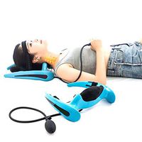 Cervical Spine Pump, Inflatable Neck Traction Device Large, Relief for Stiffness, Relieves Neck Pain, Neck Curve Restorer, for Home, 37X33x11cm,Blue