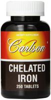 Carlson Labs Chelated Iron 27mg, 250 Tablets