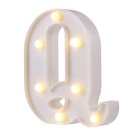 LED Marquee Letter Lights, 26 Alphabet Light Up Letters Sign Perfect for Night Light Wedding Birthday Party Home Bar Decoration Christmas Lamp(White,Q)
