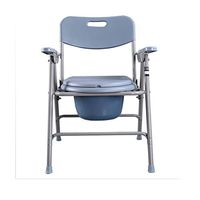 ZSBY 3 in 1 Folding Bedside Commode Chair - Stainless Steel Elderly Toilet Chair with Commode Bucket, Commode Mobile Chair, Easy to Clean for Pregnant Women and Disabled Bathroom Bedroom