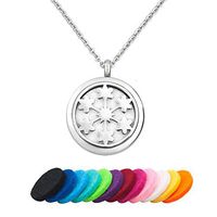 CLY Jewelry Essential Oil Diffuser Necklace Locket Pendant Necklace Falling Snowflake Sun Star with Colorful Refill Pads Ideal Gift for Women Jewelry Girl Birthday Mother's Day Christmas Graduation