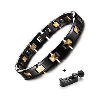 MGlooks Ceramic Magnetic Bracelets for Men and Women Hematite Magnetic Therapy Bracelets - Healthy Energy Stainless Steel Plating Bracelets