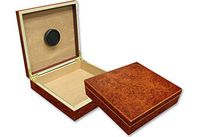 Prestige Import Group - The Chateau Small Cigar Humidor - Capacity: 20 Cigars - Color: Burl