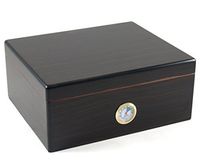 Avalon Bubinga Wood 50 Count Cigar Humidor with Front Mount Hygrometer