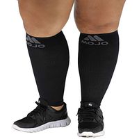 2XL Mojo Compression Sleeves for Extra Wide Calves - Women and Men - 20-30mHg Black XXL