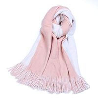 NOMSOCR Women Tassel Cashmere Scarf Winter Keep Warm Long Thick Shawl Scarves, Both Sides are Available (Pink)