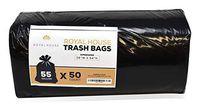 55 Gallon Trash Bags Black (50 Count) , Outdoor Trash Can Bags, Perfect for Trash Cans, Trash Bins, Large Drum Cans, Kitchen Trash, Lawn Leaves, Moving - Heavy Duty Garbage Can Liners