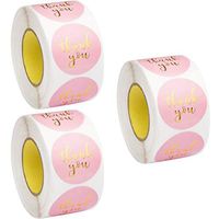 Thank You Stickers Roll 500pcs/Roll Adhesive Labels Kraft Paper with Black Hearts, Decorative Sealing Stickers for Christmas Gifts, Wedding, Party,Thanks You Hot Stamping Stickers