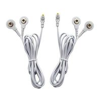 2.35mm Shielded Replacement Electrode Wires Standard Connection Snap 3.5mm Cable for Tens EMS Massage Units (2 Pack)