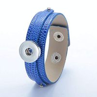 2016 1pcs Punk Leather Bangle Bracelets for Noosa Snaps Charm Button navy blue Trendy Fashion Cheap Jewerly Accessory Accessories