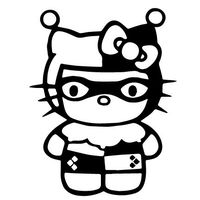 Hello Kitty Harley Quinn - Vinyl 5" tall (Color: BLACK) decal laptop tablet skateboard car windows stickers