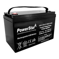 PowerStar 12V 100Ah Group 27 Solar Panel SLA Rechargeable Battery