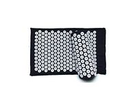Acupressure Mat Head Neck Back Foot Massage Cushion Pillow for Yoga Spike Mat Anti-Stress Acupuncture Needle Massager,Black Mat Pillow