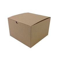 Black Cat Avenue 6"x6"x4" Kraft Brown Pinstripe Gift Boxes 10 Count