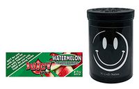 Herb Airtight Container Fresh Kettle with Juicy Jay's Watermelon 1.25 Flavored Hemp Rolling Papers 1 Count DC Crafts Nation- Happy Face