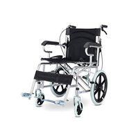YxnGu Wheelchair for Men & Women - Lightweight Folding Portable Manual Wheelchair with Solid Tires,Seatbelt & Hand Brakes