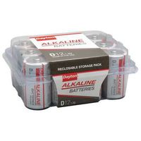 DAYTON Alkaline D Batteries, 12 Pack