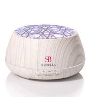 Sciobella Essential Oil Aroma Diffuser - 400ML Aromatherapy Fragrance Rose Garden Ultrasonic Cool Mist Room Office Spa (White Wood)