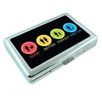 Good Better Perfect Em1 Hip Silver Cigarette Case Id Holder Metal Wallet 4" X 2.75" RFID Protection