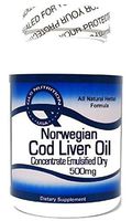Norwegian Cod Liver Oil Concentrate (Emulsified Dry) 500mg 200 Capsules ^GLS