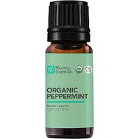Bloomy Essentials Organic Peppermint Essential Oil 10 mL (1/3 oz) - USDA Certified Organic - Mentha Piperita to Repel Mice Spiders - 100% Pure, Undiluted, Therapeutic Grade
