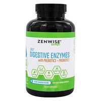 Zenwise Health Digestive Enzymes Plus Prebiotics & Probiotics - Natural Support for Better Digestion & Lactose Absorption - for Bloating & Constipation + Gas Relief - 180 Vegetarian Capsules