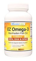 Top Rated Atlantic Menhaden Fish Oil Omega-3 2000 mg, Burpless, Made in The USA, Perfect Balance of EPA+ DHA + DPA 90 Softgels