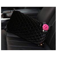 Siyibb 1 Pc Plush Car Lumbar Support Waist Pillow with Camellia Decor - Rose red