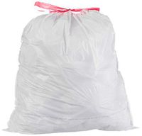 Wuyue Hua 13GAL Drawstring Bin Liner Refuse Sacks Waste Garbage Rubbish Bags White 49.2L 61X71.1CM 90counts of 5rolls