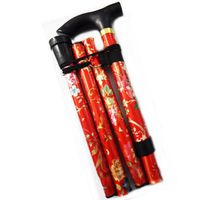 Lightweight Foldable Compact Walking Stick - Red Floral by DELIAWINTERFEL