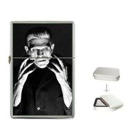 New Product BORIS KARLOFF FRANKENSTEIN HANDS Flip Top Cigarette Lighter + free Case Box