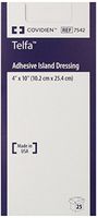 Covidien Telfa Adhesive Island Dressing, Sterile 1's in Peel-Back Package, 4 Inch X 10 Inch, 25-Count (Pack of 4)