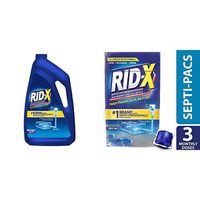RID-X Septic Tank Treatment Enzymes, 6 Month Supply Liquid, 48oz and Rid-X Septic Tank Treatment Enzymes, 3 Month Supply Septi-Pacs, 3.2oz
