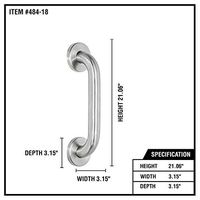 Alpine Industries Stainless Steel Safety Grab Bar - for Bath, Shower & Bathroom - (18 Inch)