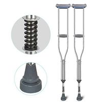 Qucasyl Adult Walking Crutches with Underarm Pad and Handgrip, with Shock Absorbing Spring, Forearm Crutch Assistance, Lightweight Walking Aid