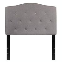 Headboard, Twin Size Light Grey Upholstered Button Tufted Headboard